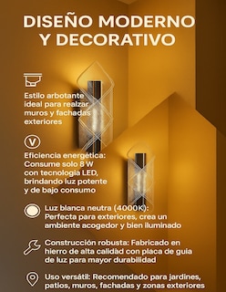 Foto 3 | Luminario Arbotante Para Muro Cityluz – 8w Led