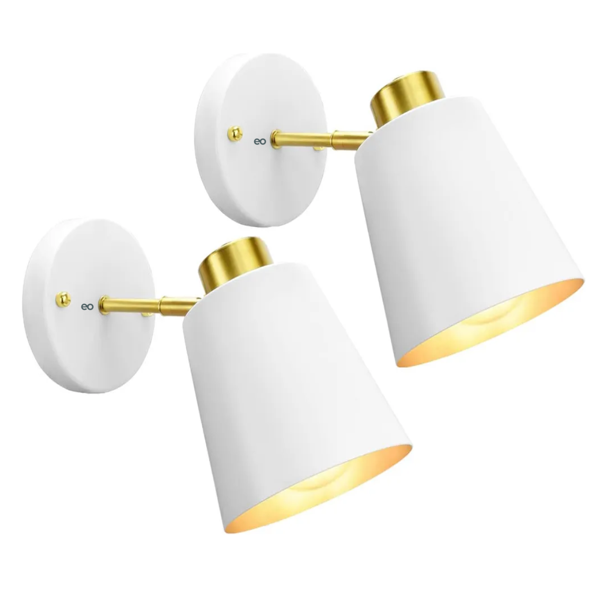 2 Lámpara Decorativas De Pared Interior/exterior Vintage Led Eo Safe Imports Esi-19471 Blanco