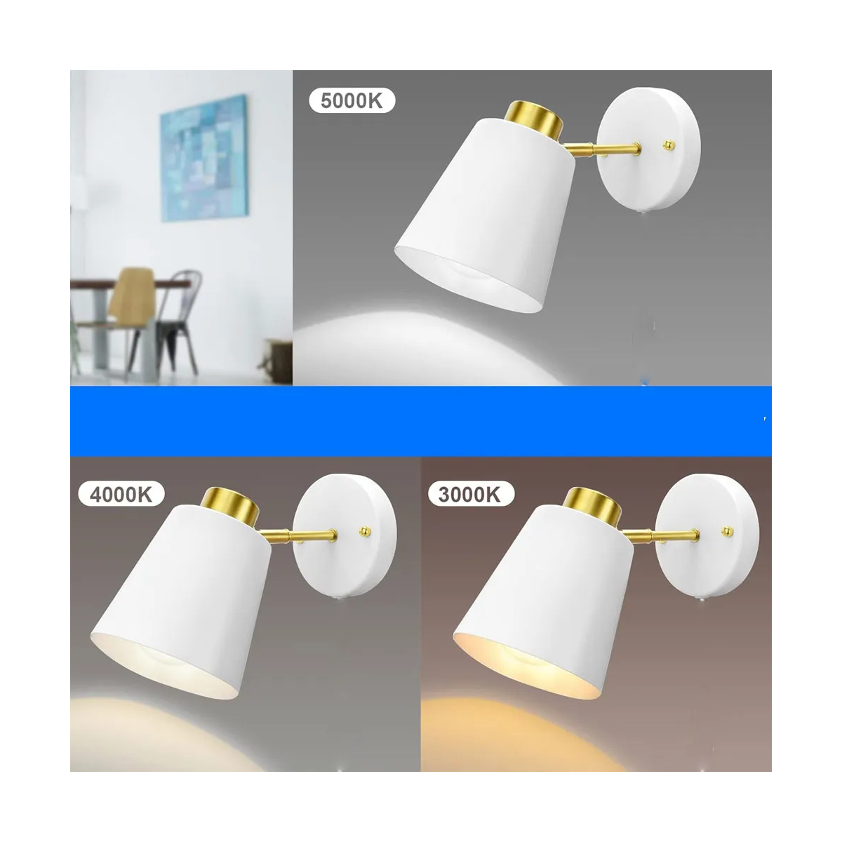 Foto 5 pulgar | 2 Lámpara Decorativas De Pared Interior/exterior Vintage Led Eo Safe Imports Esi-19471 Blanco