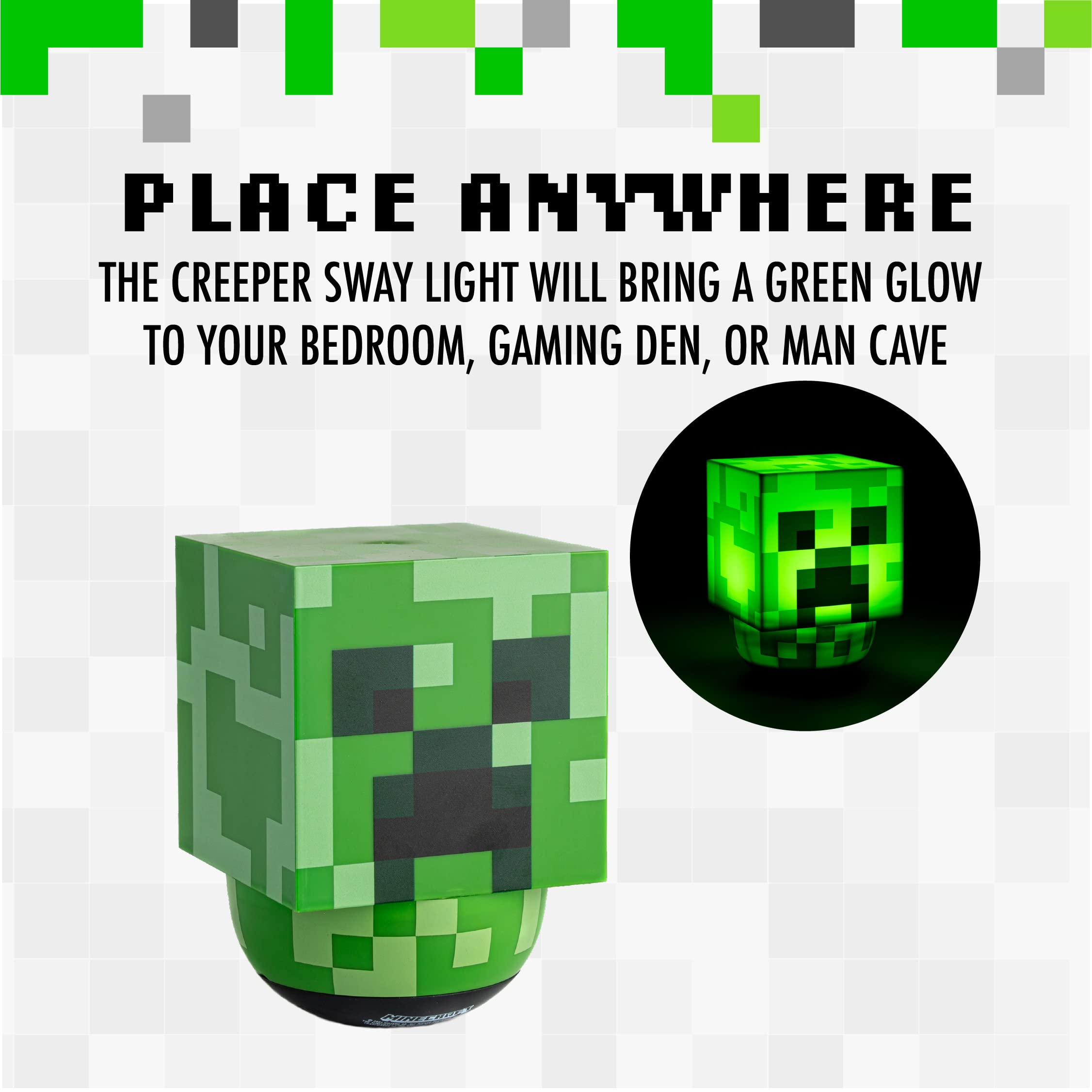 Foto 3 pulgar | Lámpara Paladone Minecraft Creeper Sway Funciona Con Pilas - Venta Internacional.