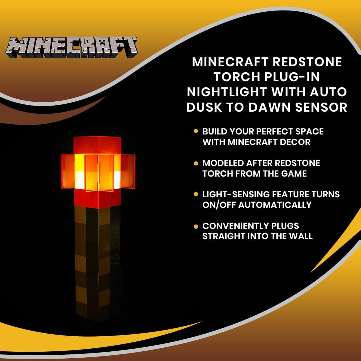 Foto 7 | Nightlight Minecraft Redstone Torch Plug-in Con Sensor Led - Venta Internacional.