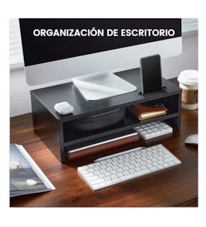 Foto 3 | Organizador de Escritorio Lab.G Madera Negro 2 Niveles