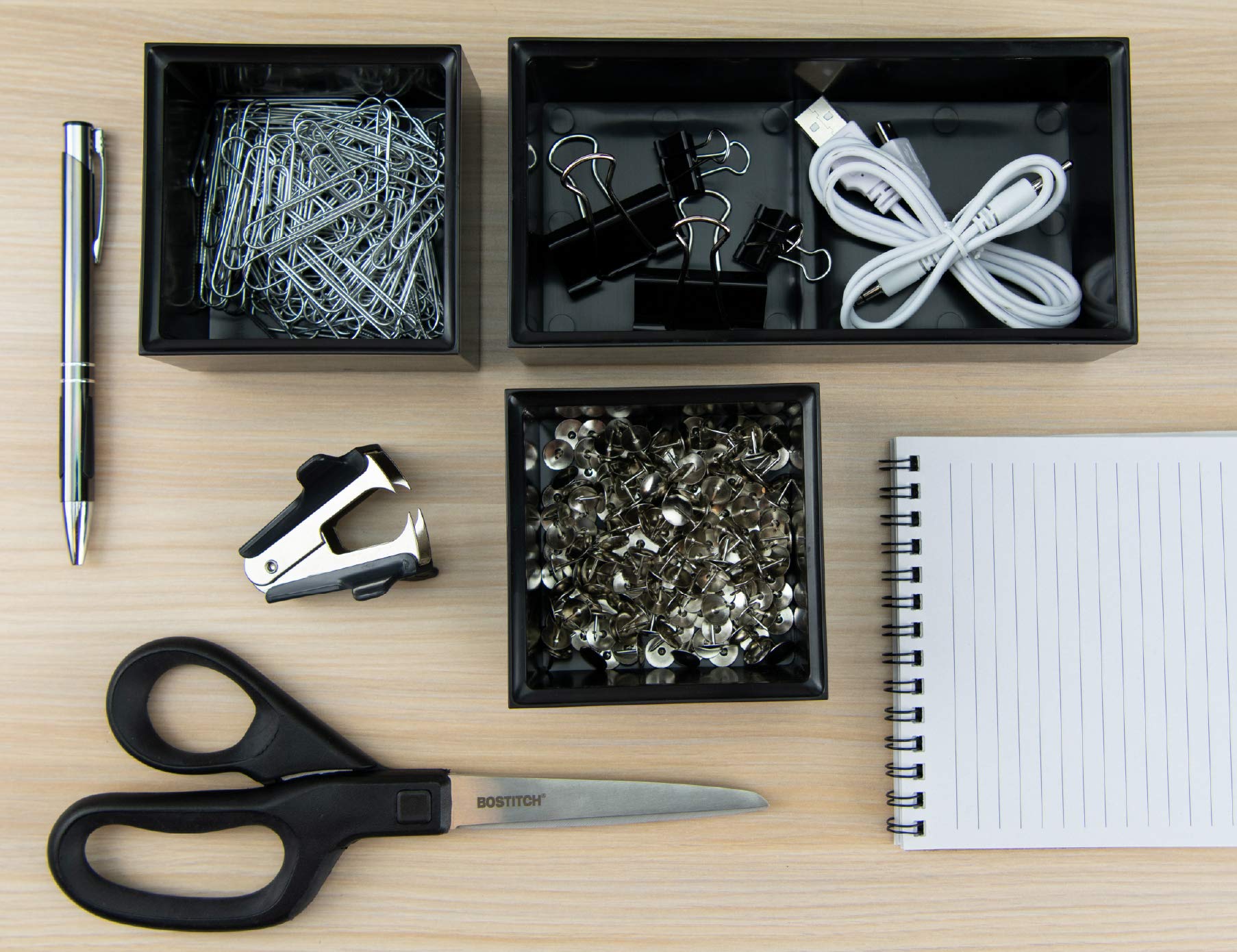 Foto 6 | Organizador De Escritorio Bostitch Office Konnect Con Bandeja Para Accesorios, Color Negro - Venta Internacional.