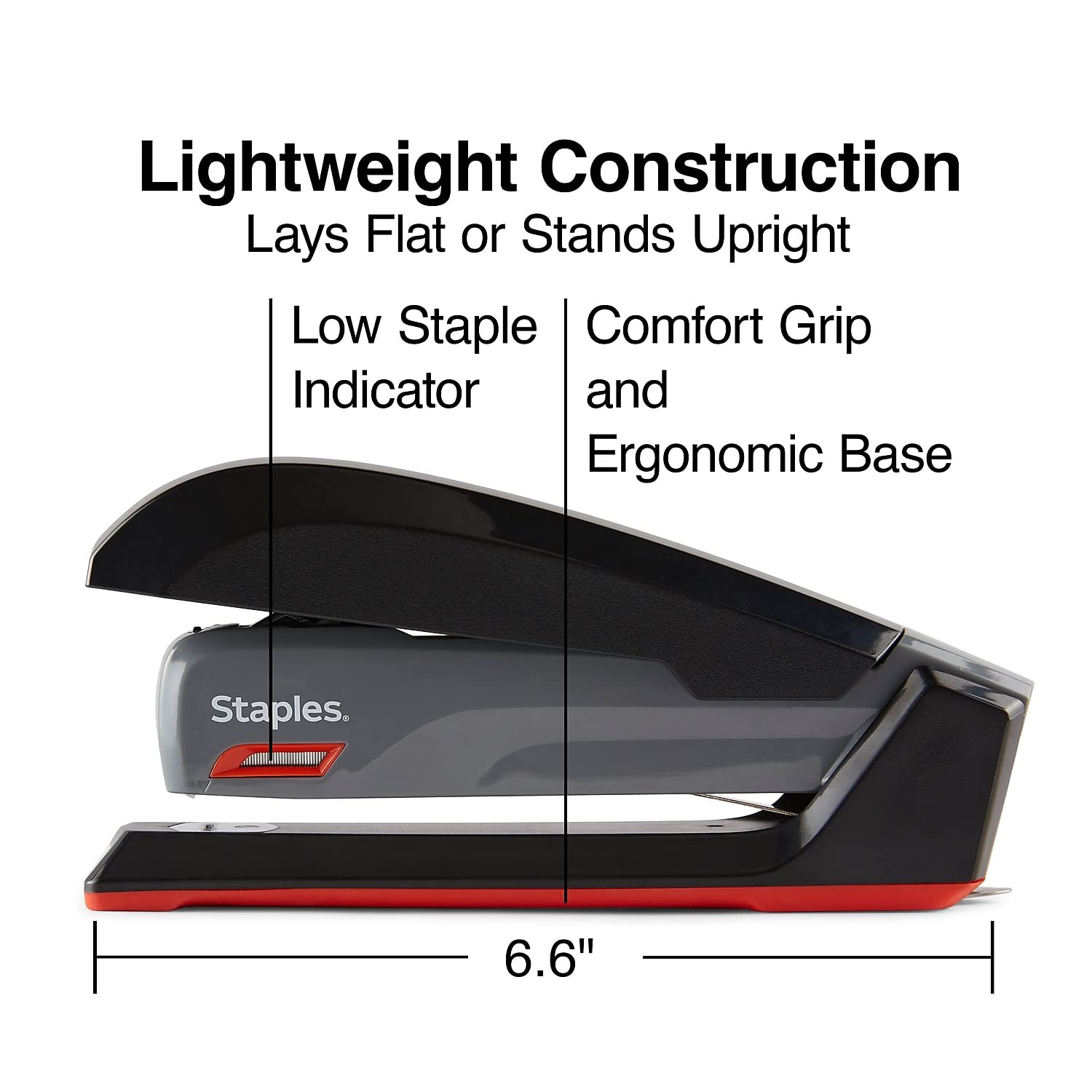 Foto 4 pulgar | Escritorio Stapler Staples One-touch De Tira Completa, 20 Hojas, Gris/negro/rojo - Venta Internacional.