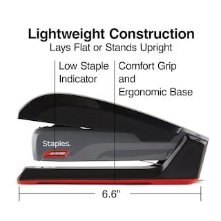 Foto 3 | Escritorio Stapler Staples One-touch De Tira Completa, 20 Hojas, Gris/negro/rojo - Venta Internacional.