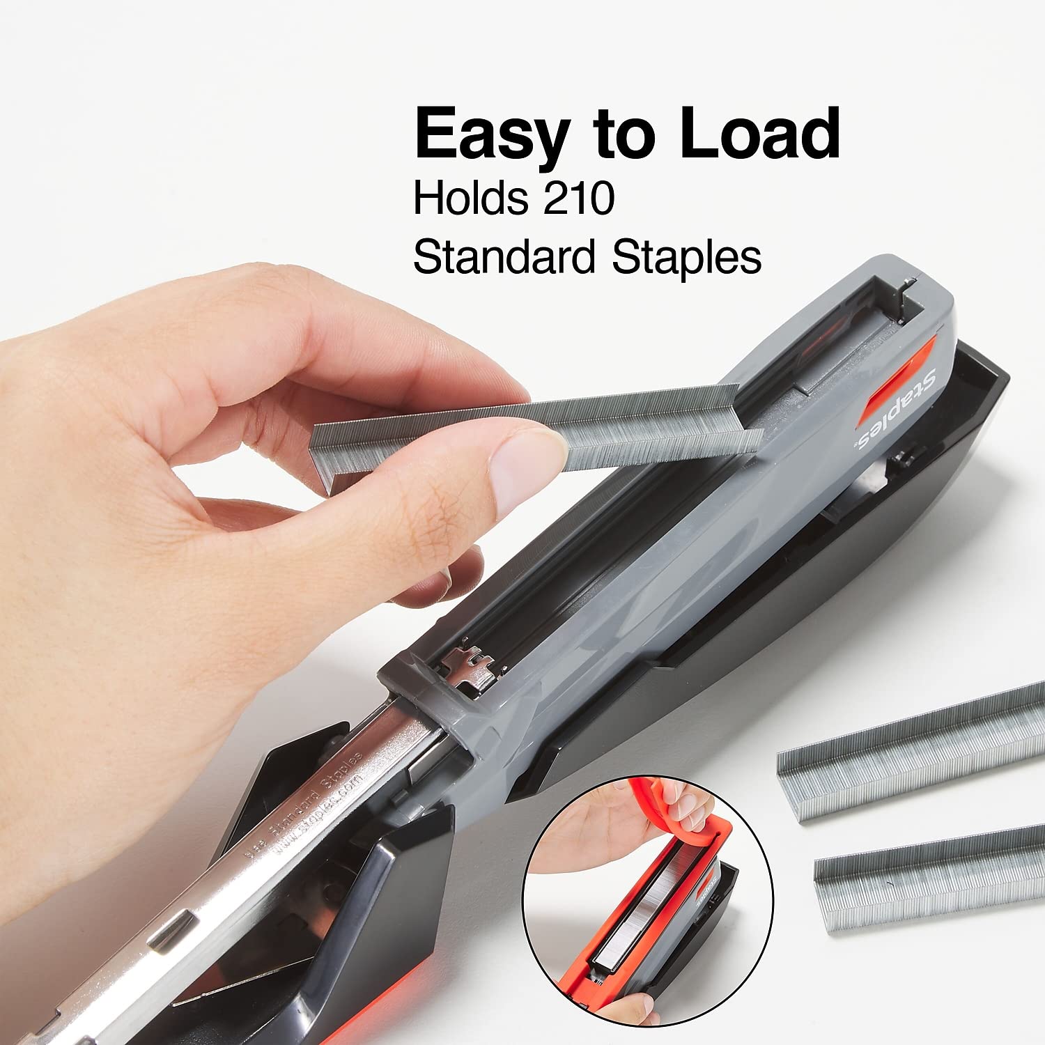 Foto 6 pulgar | Escritorio Stapler Staples One-touch De Tira Completa, 20 Hojas, Gris/negro/rojo - Venta Internacional.