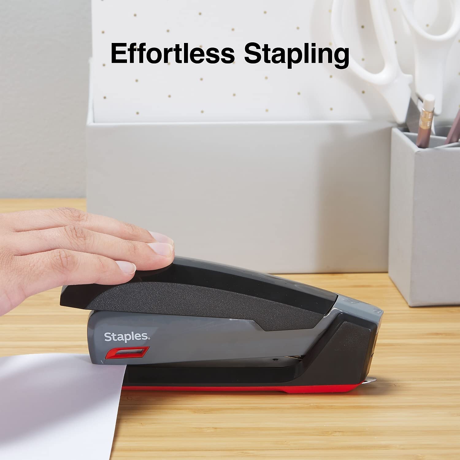 Foto 8 pulgar | Escritorio Stapler Staples One-touch De Tira Completa, 20 Hojas, Gris/negro/rojo - Venta Internacional.