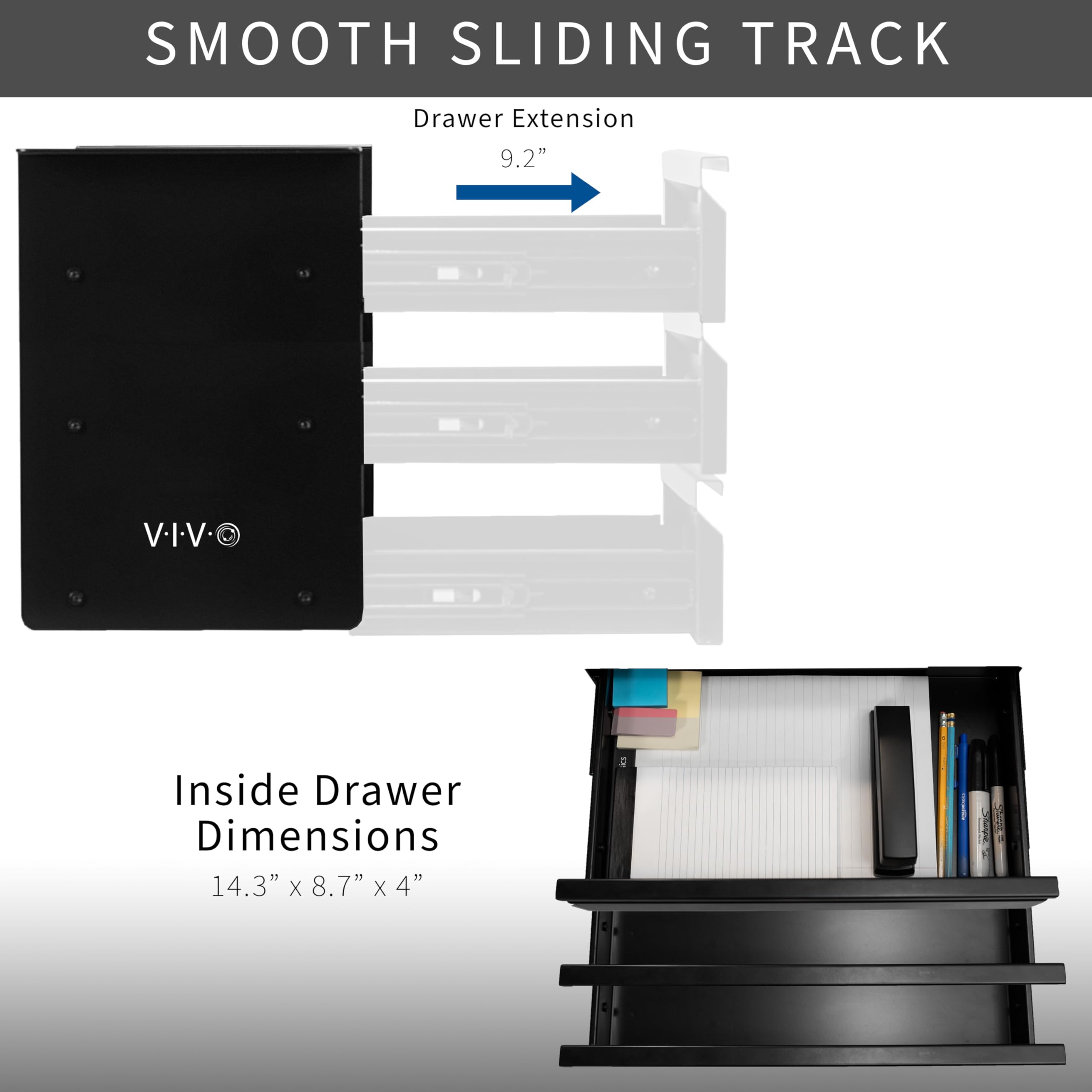 Foto 4 | Juego de Cajones para Debajo del Escritorio Vivo Desk-dr03 3 Niveles - Venta Internacional