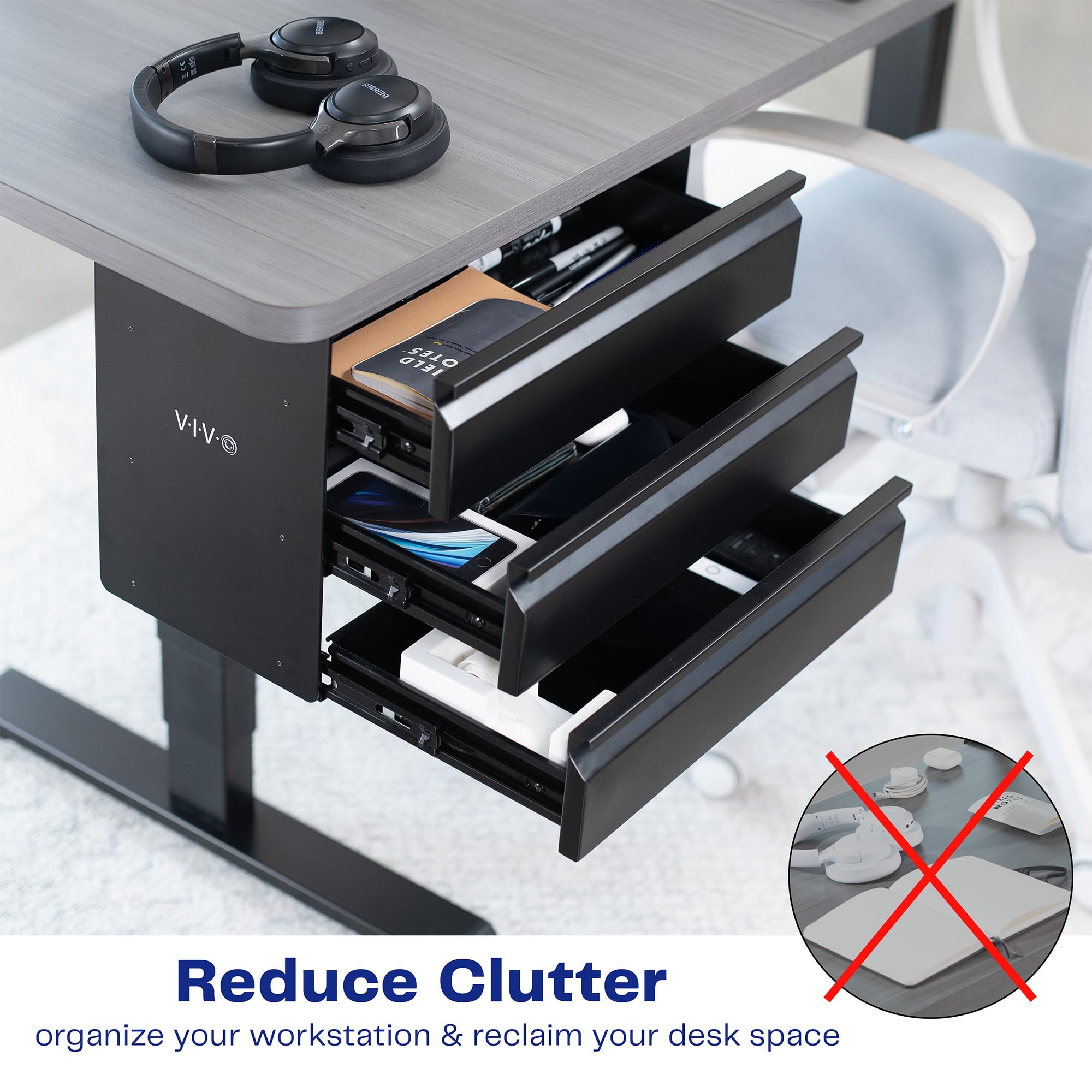 Foto 7 pulgar | Juego de Cajones para Debajo del Escritorio Vivo Desk-dr03 3 Niveles - Venta Internacional