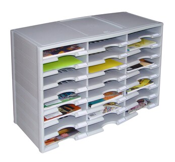 Foto 2 | Organizador De Literatura Storex, 24 Compartimentos, Plástico Gris - Venta Internacional.