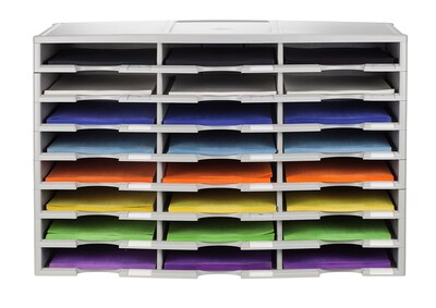 Foto 4 | Organizador De Literatura Storex, 24 Compartimentos, Plástico Gris - Venta Internacional.