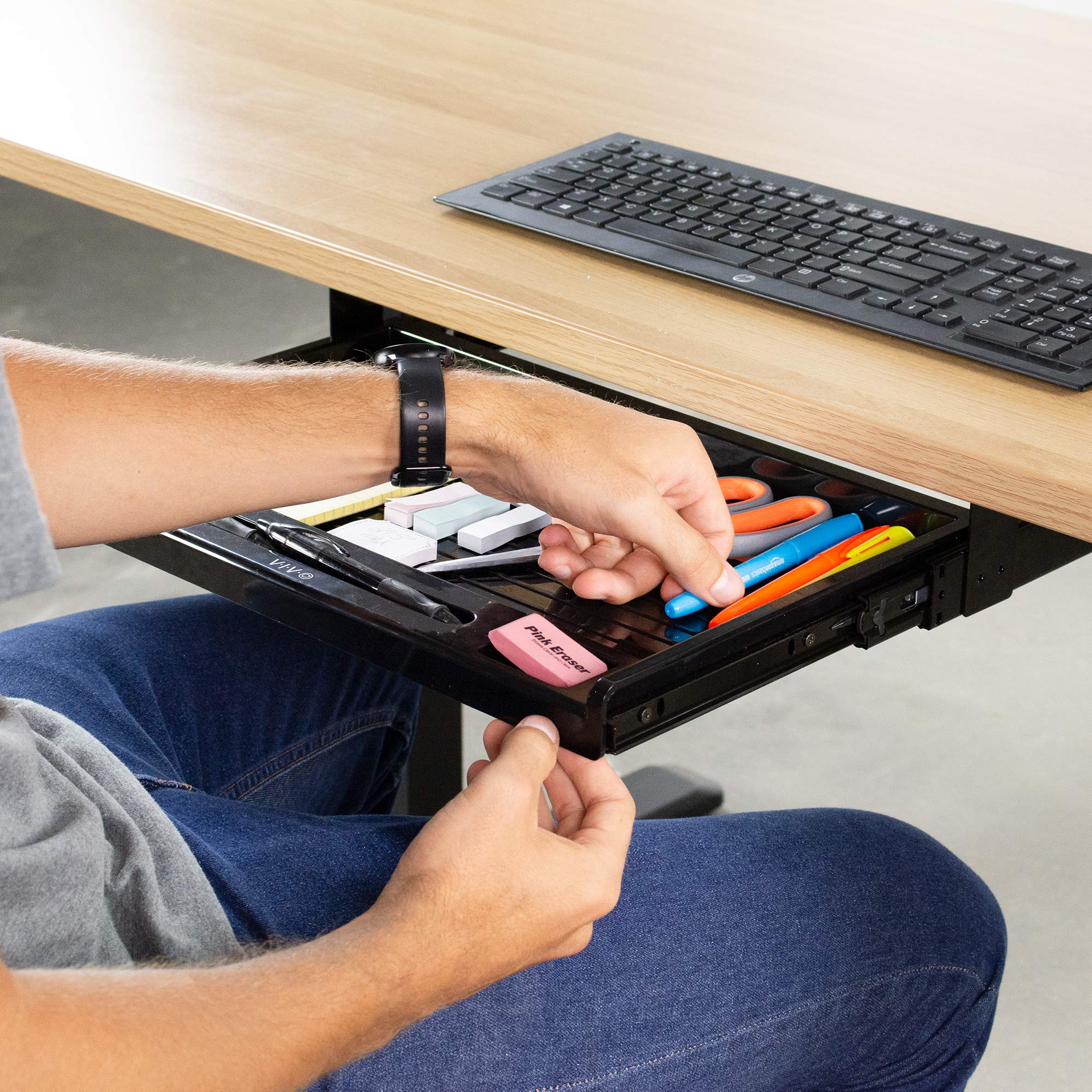 Foto 7 pulgar | Cajón Para Lápices Vivo Desk-ac04d Para Debajo Del Escritorio, 43 Cm, Acero Negro - Venta Internacional.