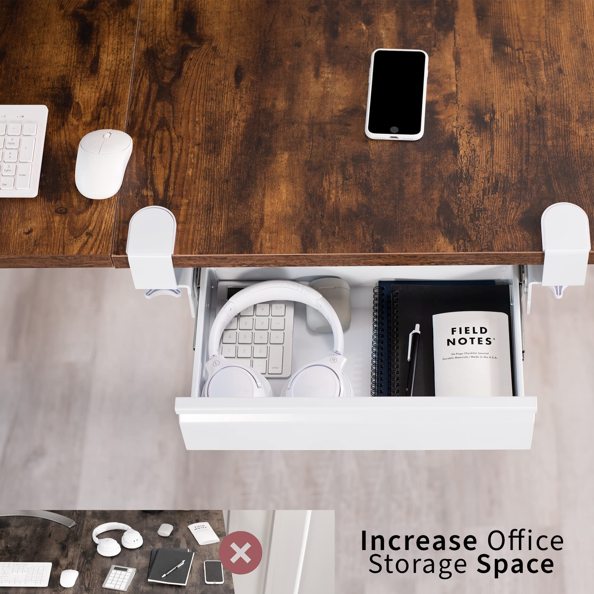 Foto 7 | Cajón Vivo Desk-ac03c-w Para Escritorio De Oficina Blanco - Venta Internacional.