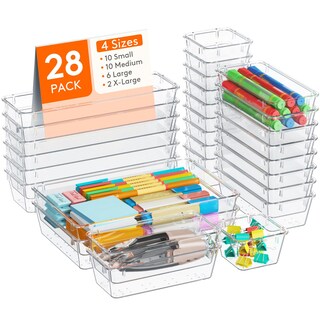 Foto 1 | Organizador De Cajones Lifewit, 28 Unidades, Divisores De Escritorio De Plástico Transparente - Venta Internacional.