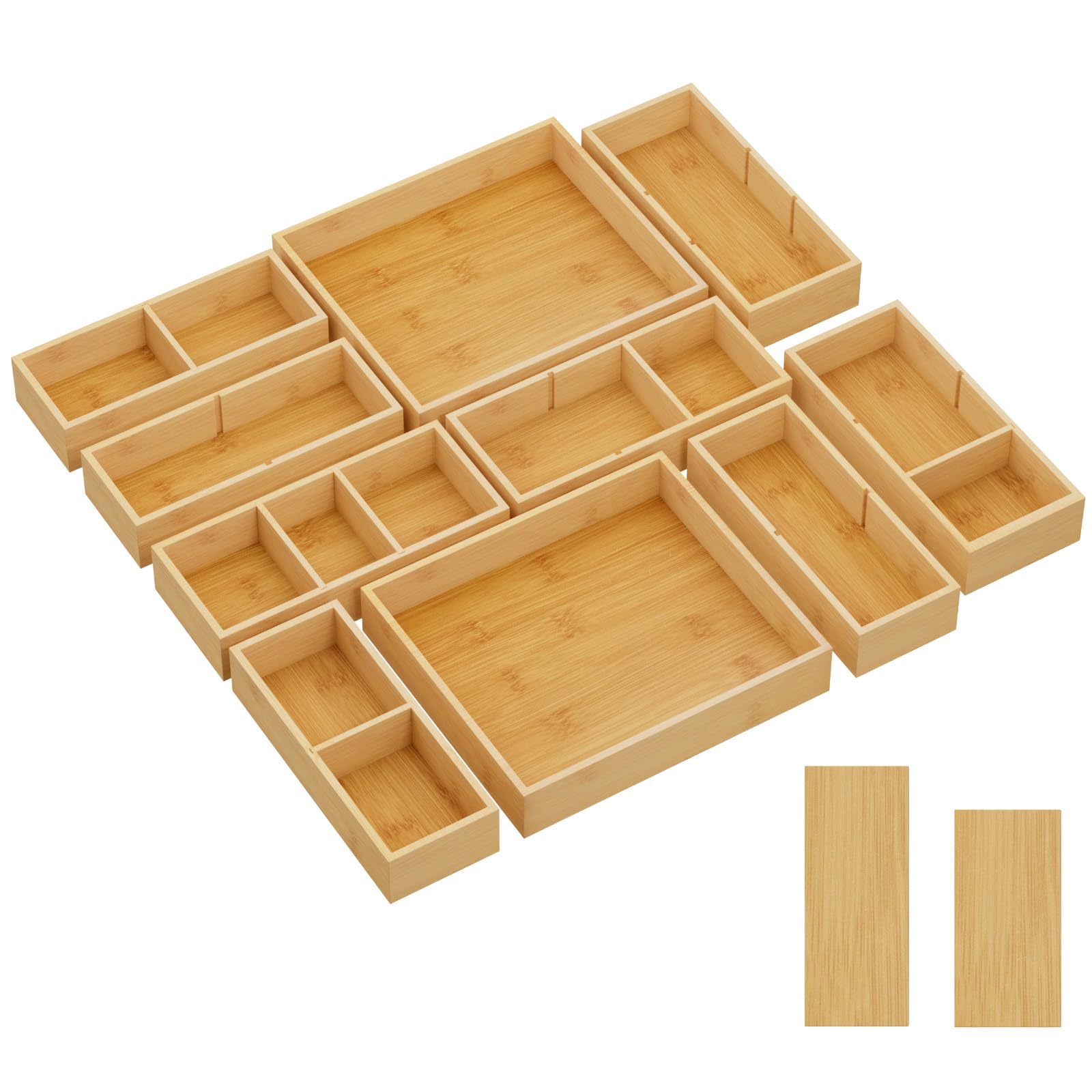 Foto 2 pulgar | Organizadores De Cajones Lifewit, Paquete De 10 Con 12 Insertos De Madera De Bambú - Venta Internacional.