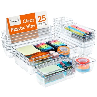 Foto 1 | Organizador De Cajones Lifewit, 25 Unidades, Plástico Transparente, 4 Tamaños - Venta Internacional.
