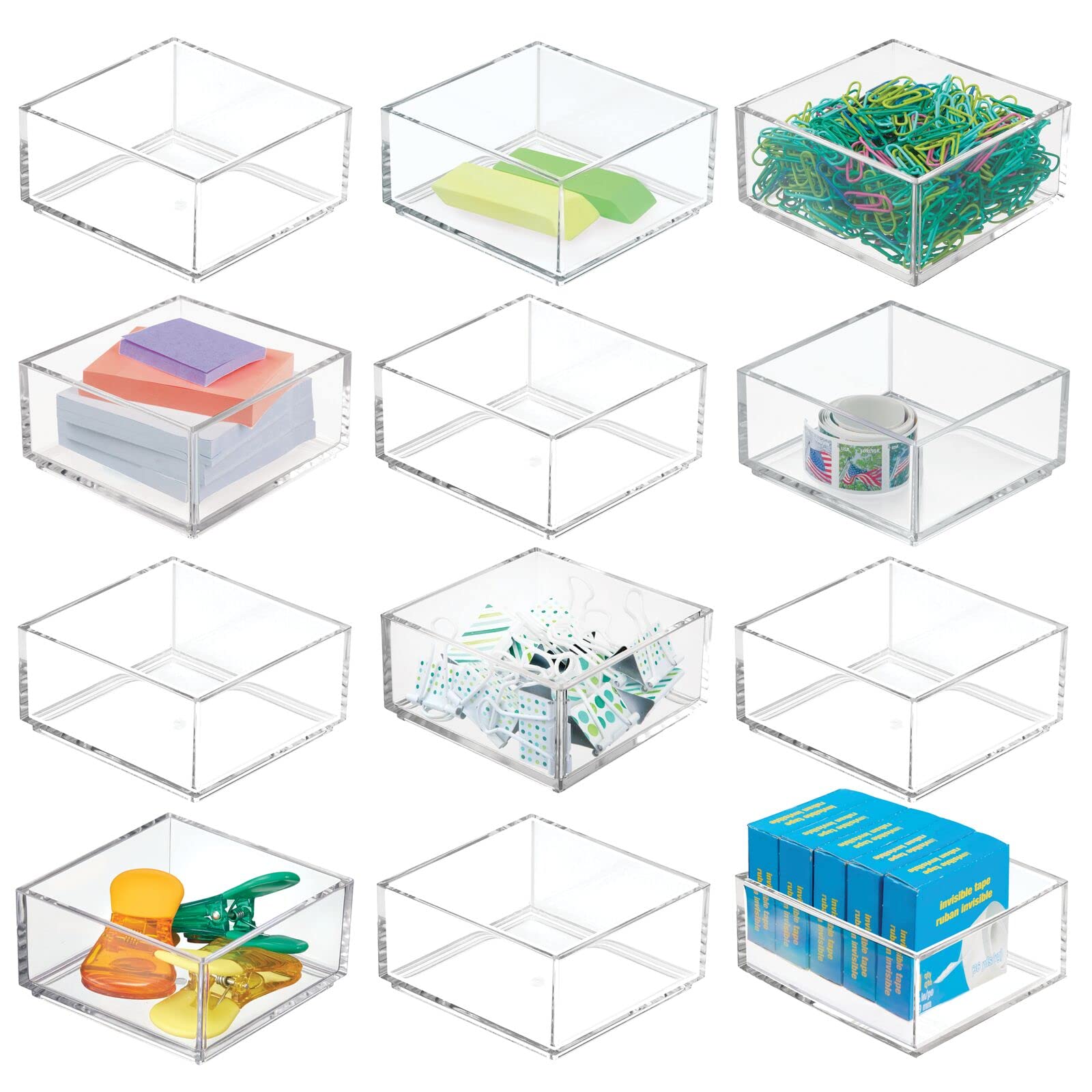 Foto 2 pulgar | Organizador De Escritorio Mdesign Plastic Square Collection X12 - Venta Internacional.