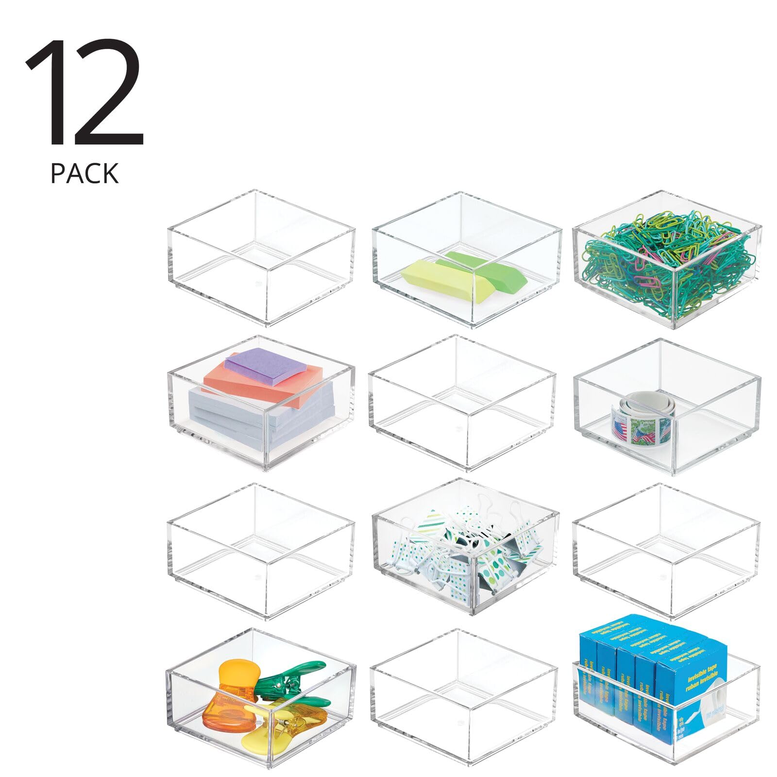 Foto 3 pulgar | Organizador De Escritorio Mdesign Plastic Square Collection X12 - Venta Internacional.