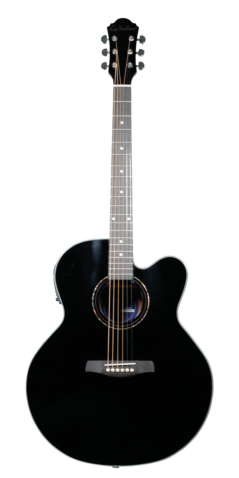 Guitarra Electroacústica Jumbo La Sevillana Ju-340ceq Blk