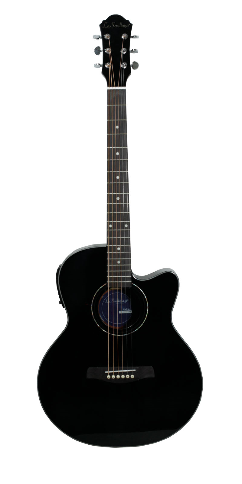 Guitarra Electroacústica Folk La Sevillana Fo-300ceq Blk