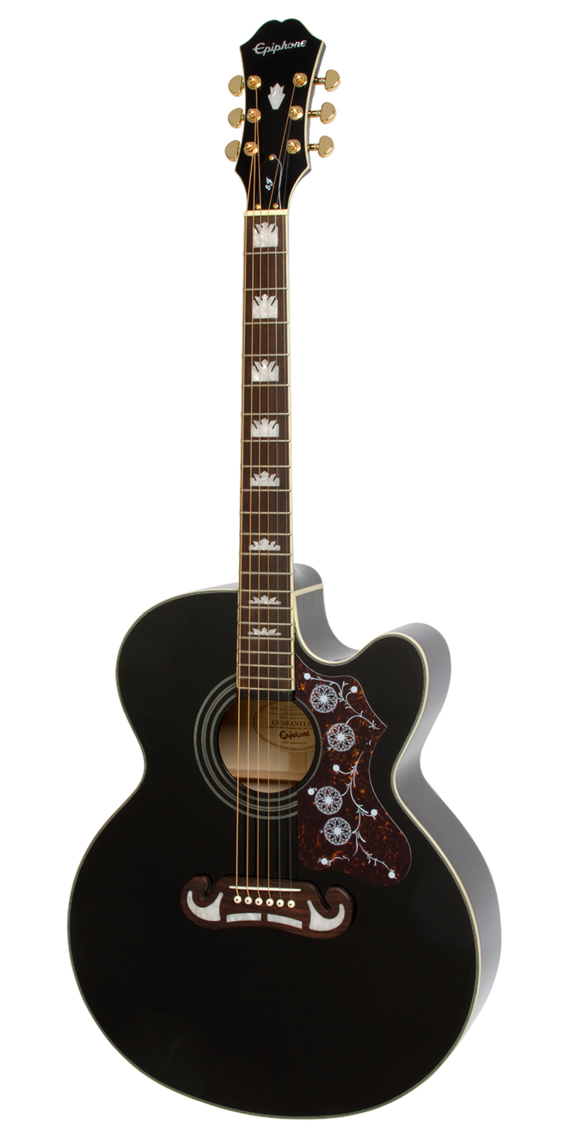 Guitarra Electroacústica Jumbo Epiphone J-200 Ec Studio Blk