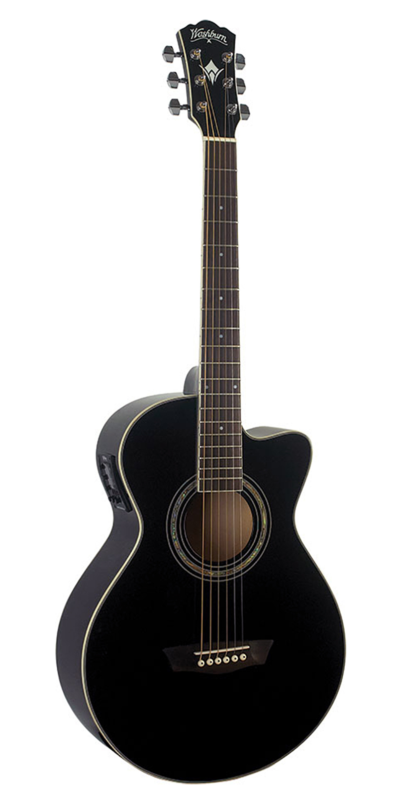 Guitarra Electroacústica Washburn Ea10 Jumbo Negra