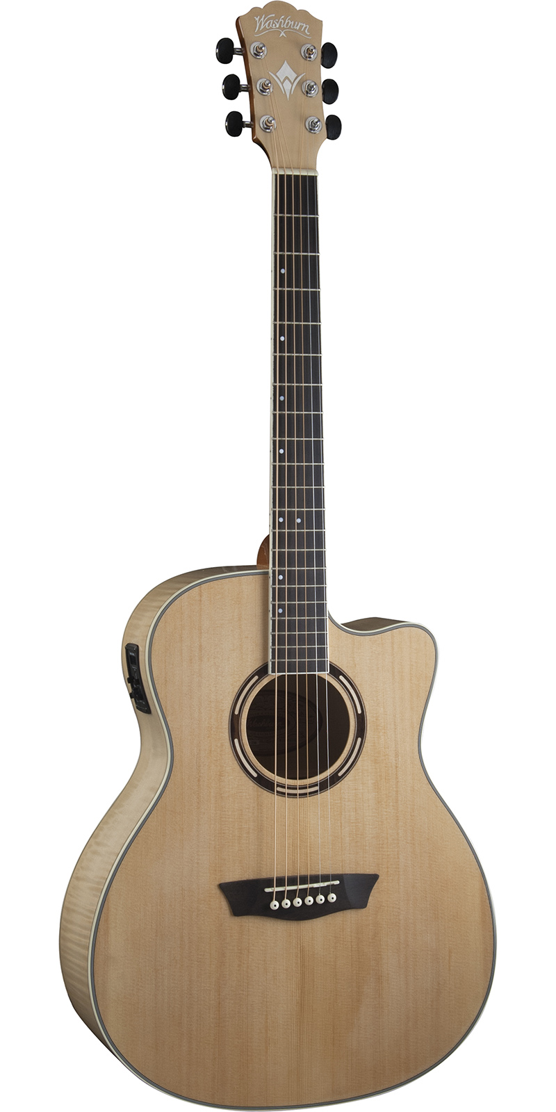 Guitarra Electroacústica Washburn Guitars Ag40ce color Beige