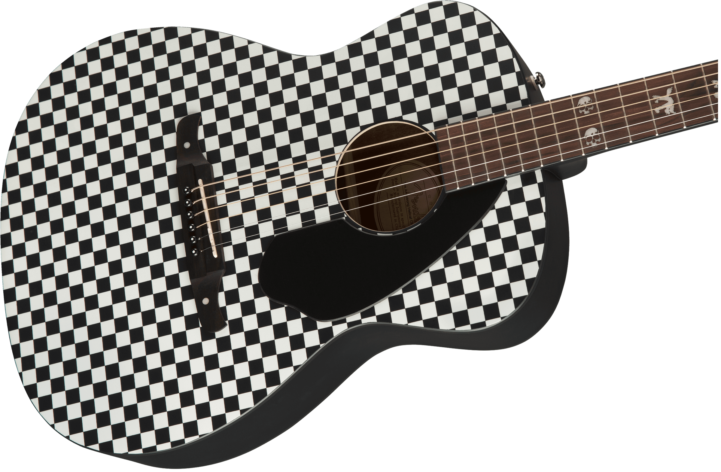 Foto 4 pulgar | Fender Guitarra Electroacustica  Tim Armstrong Hellcat, Checkerboard