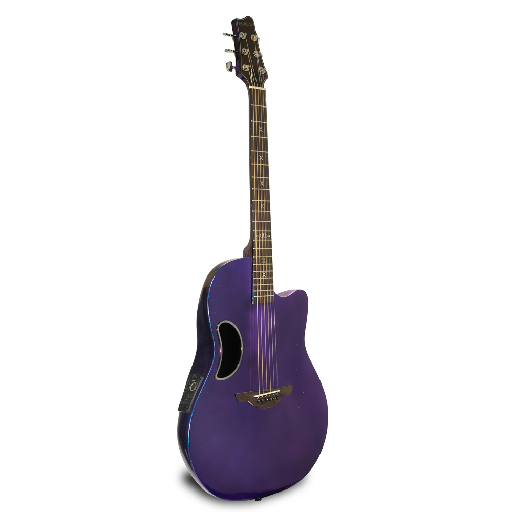 Foto 4 pulgar | Guitarra Electroacustica Aureal De Fibra De Carbono Al-z1 Tornasol Violet