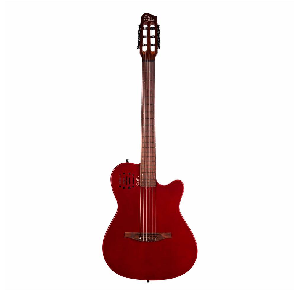 Guitarra Electroacústica Multiac Mundial Aztek Red Godin 052394 Color Rojo 22 Trastes