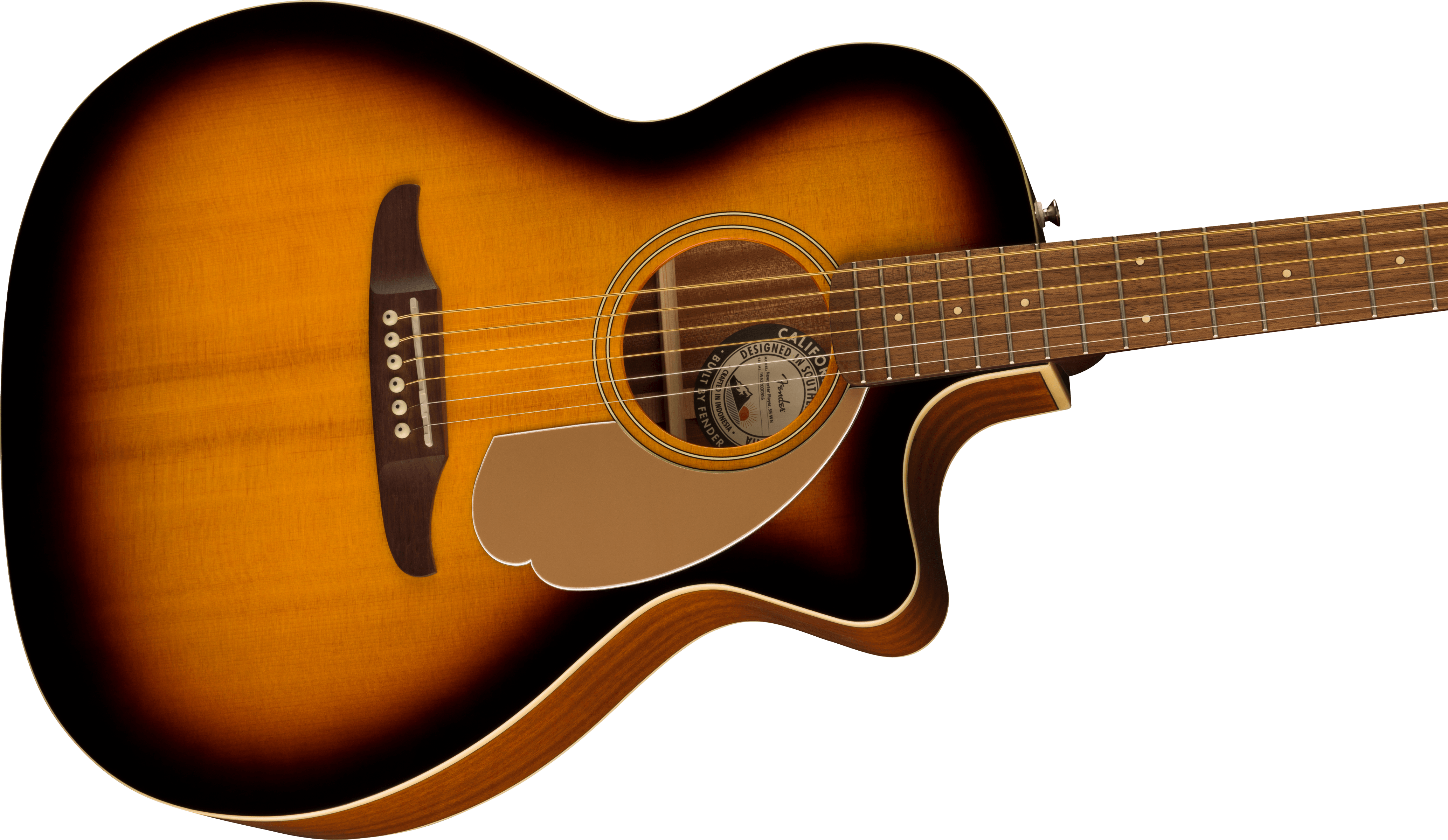 Foto 2 pulgar | Guitarra Electroacustica Fender Newporter Sunburst Con Corte