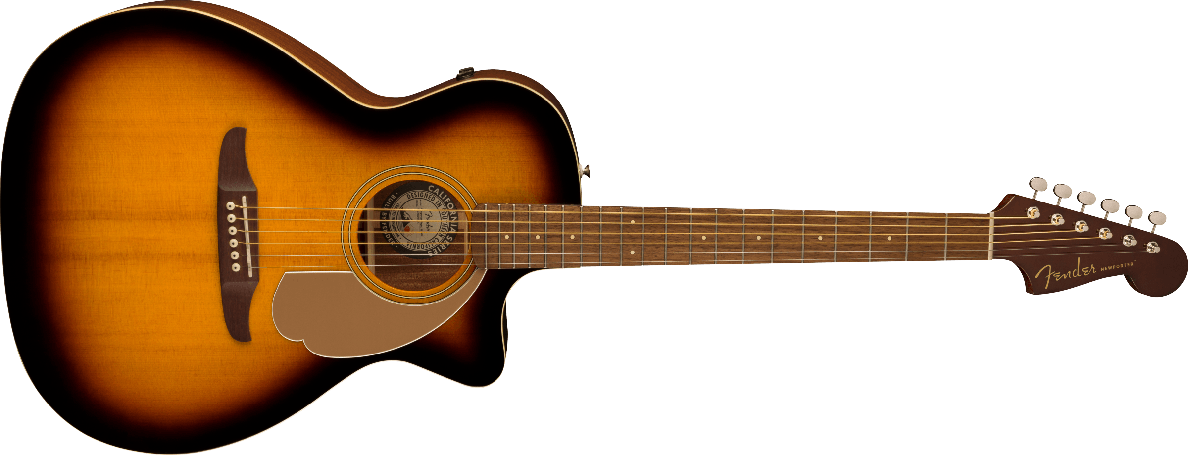 Foto 3 pulgar | Guitarra Electroacustica Fender Newporter Sunburst Con Corte