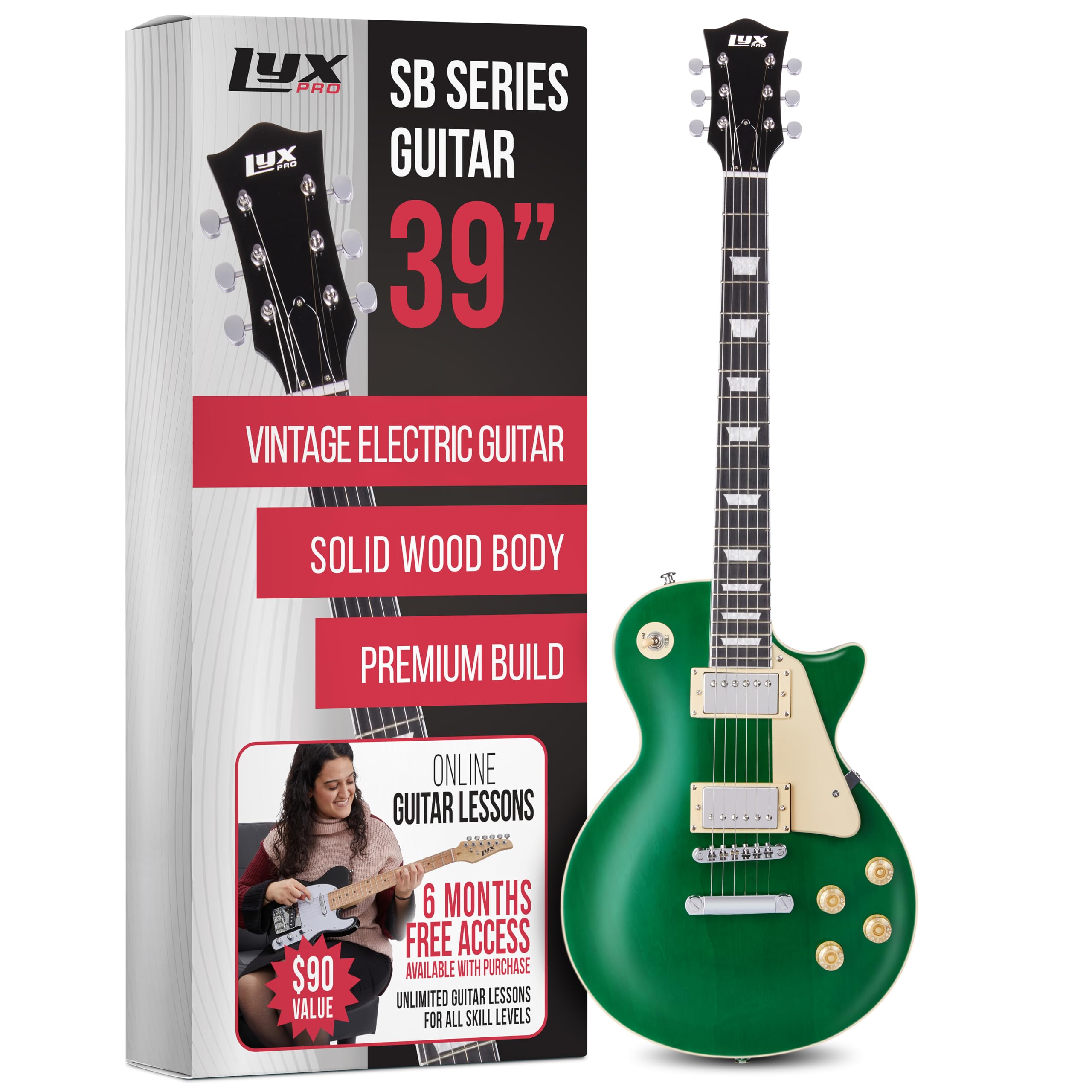 Foto 2 pulgar | Guitarra Eléctrica Lyxpro Sb Series Lp Style 39'' Verde - Venta Internacional.