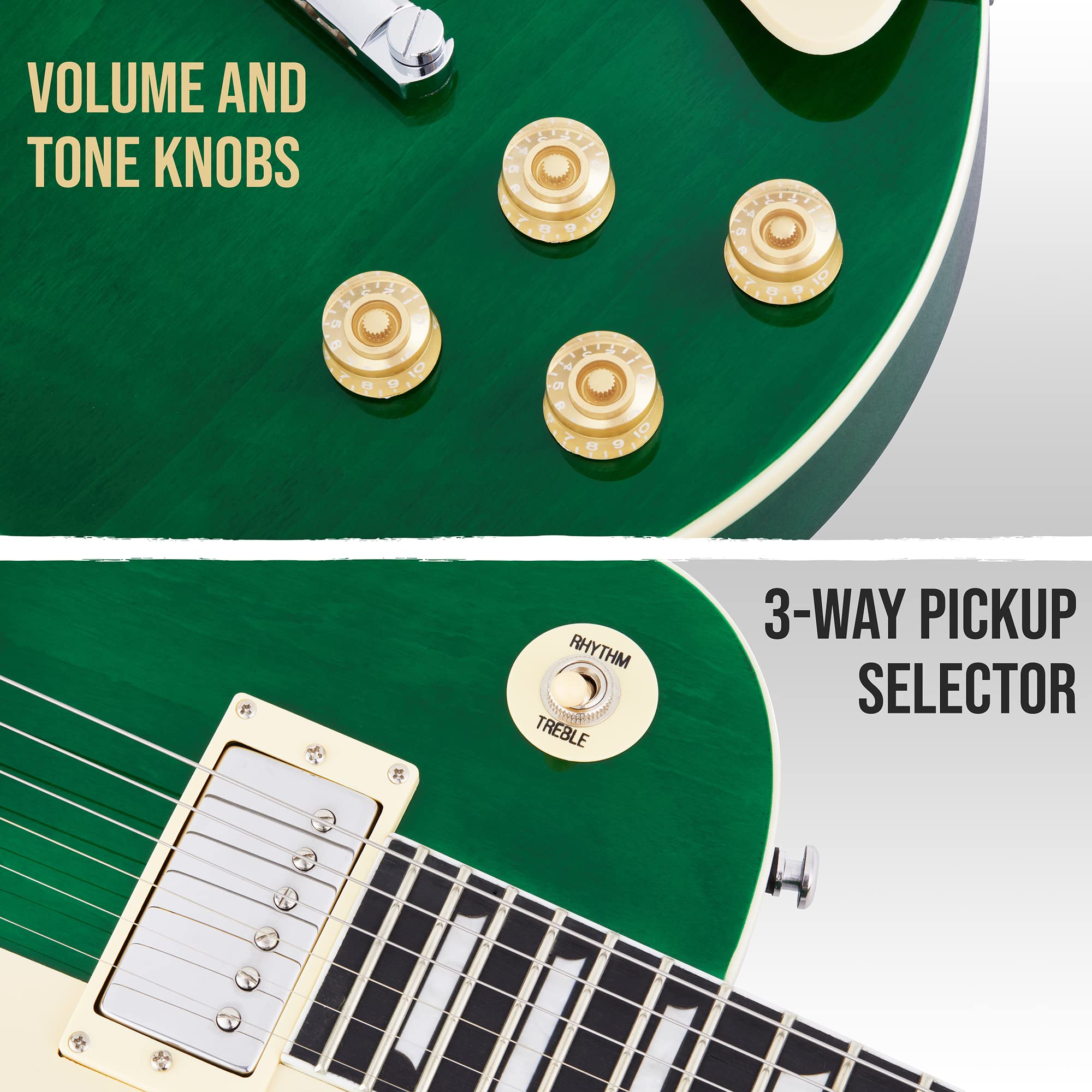 Foto 4 pulgar | Guitarra Eléctrica Lyxpro Sb Series Lp Style 39'' Verde - Venta Internacional.
