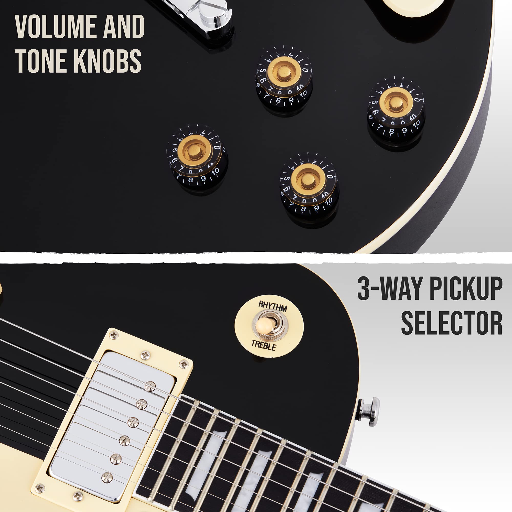 Foto 4 pulgar | Guitarra Eléctrica Lyxpro Sb Series Lp Style 39» Negra Con Púas - Venta Internacional.