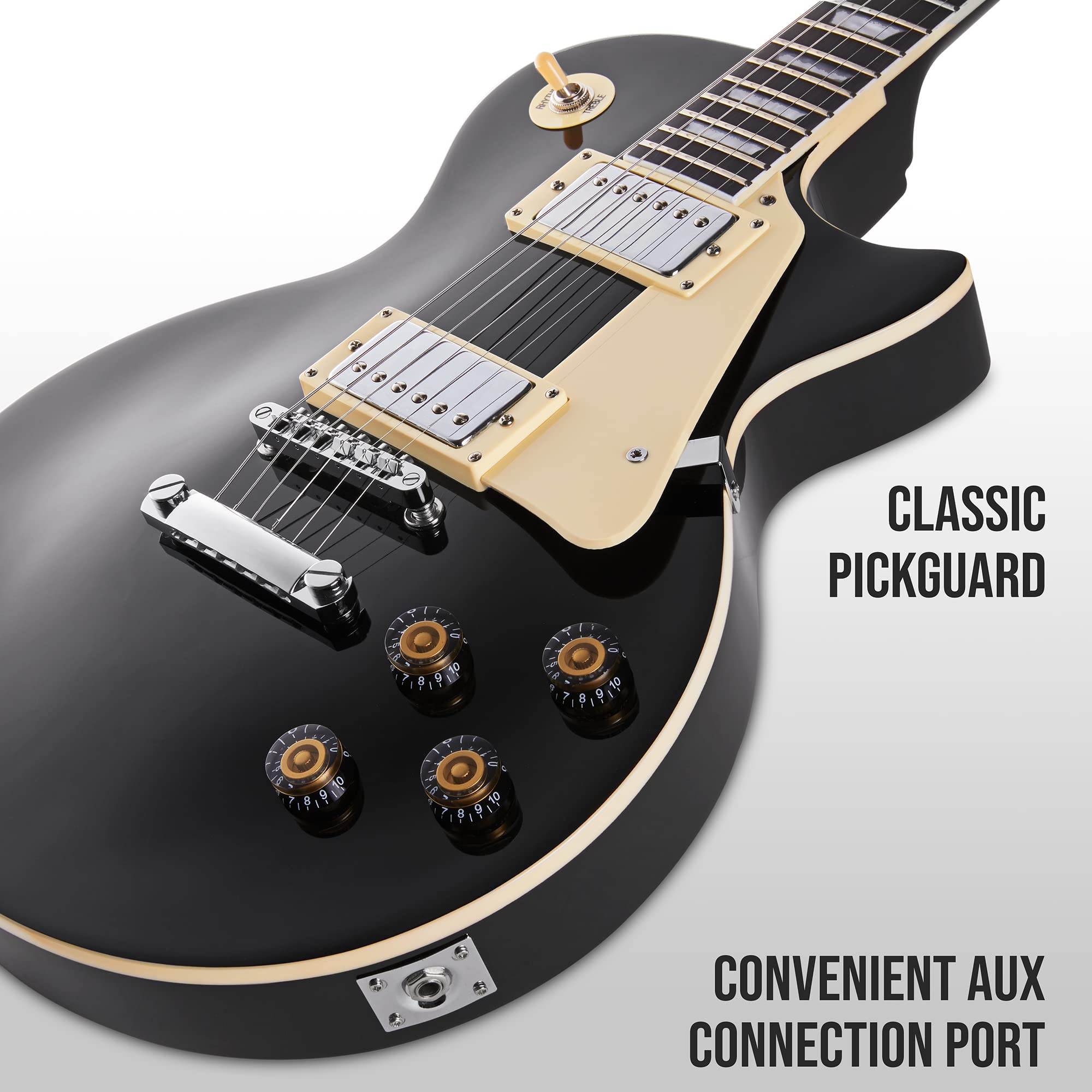 Foto 6 pulgar | Guitarra Eléctrica Lyxpro Sb Series Lp Style 39» Negra Con Púas - Venta Internacional.