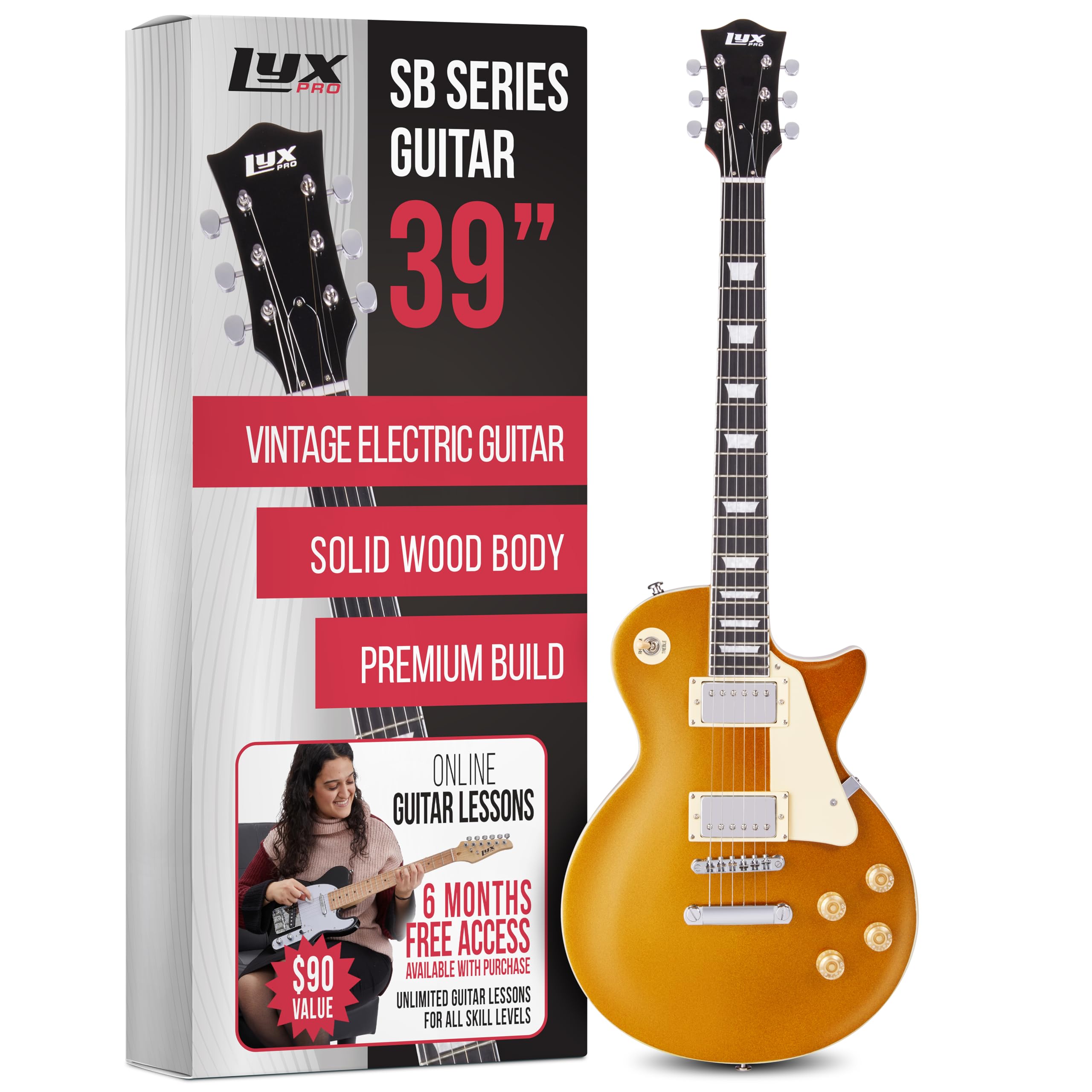 Foto 1 | Guitarra Eléctrica Lyxpro Sb Series 39'' Estilo Lp Caoba - Venta Internacional.