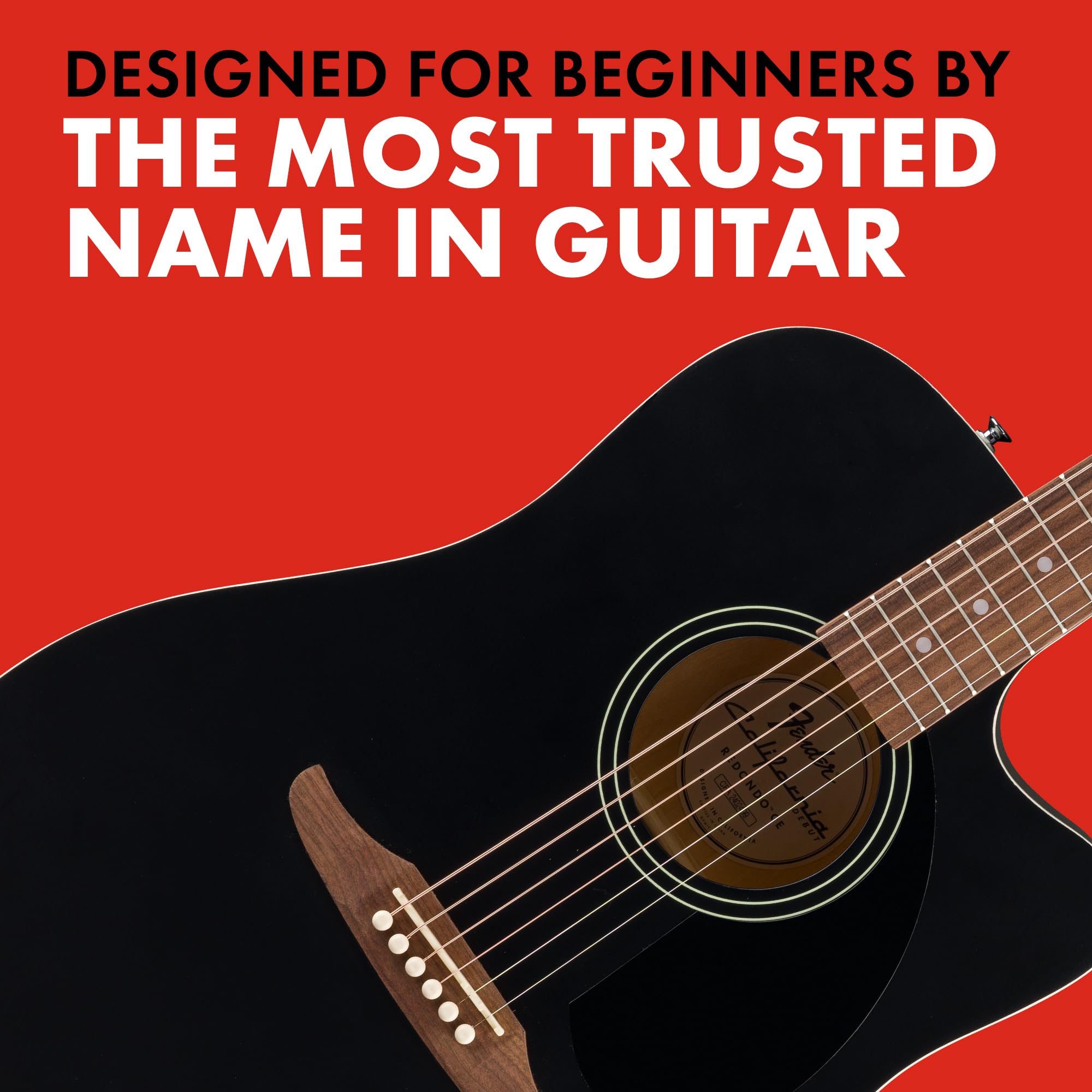 Foto 4 pulgar | Guitarra Acústica Fender California Debut Redondo Ce Black - Venta Internacional.