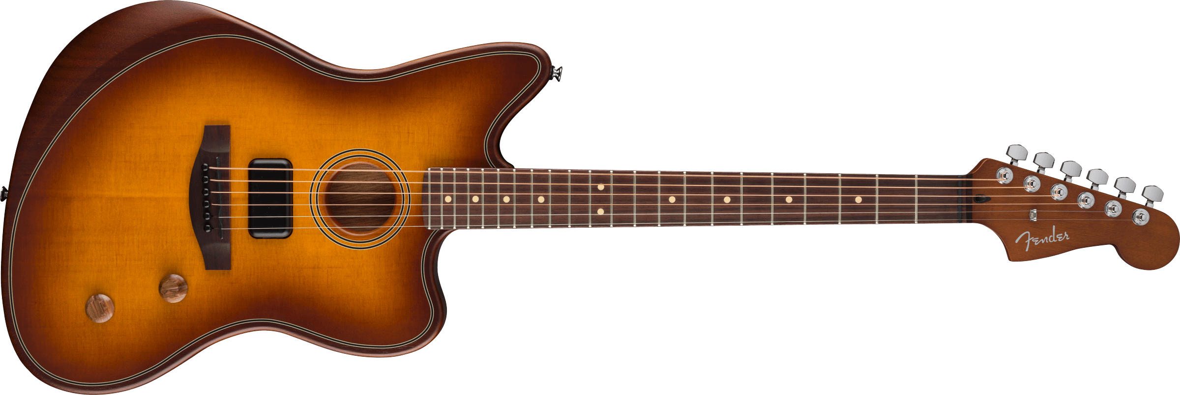 Foto 2 pulgar | Guitarra Electroacustica Fender Jazzmaster Acoustasonic Hone Burst