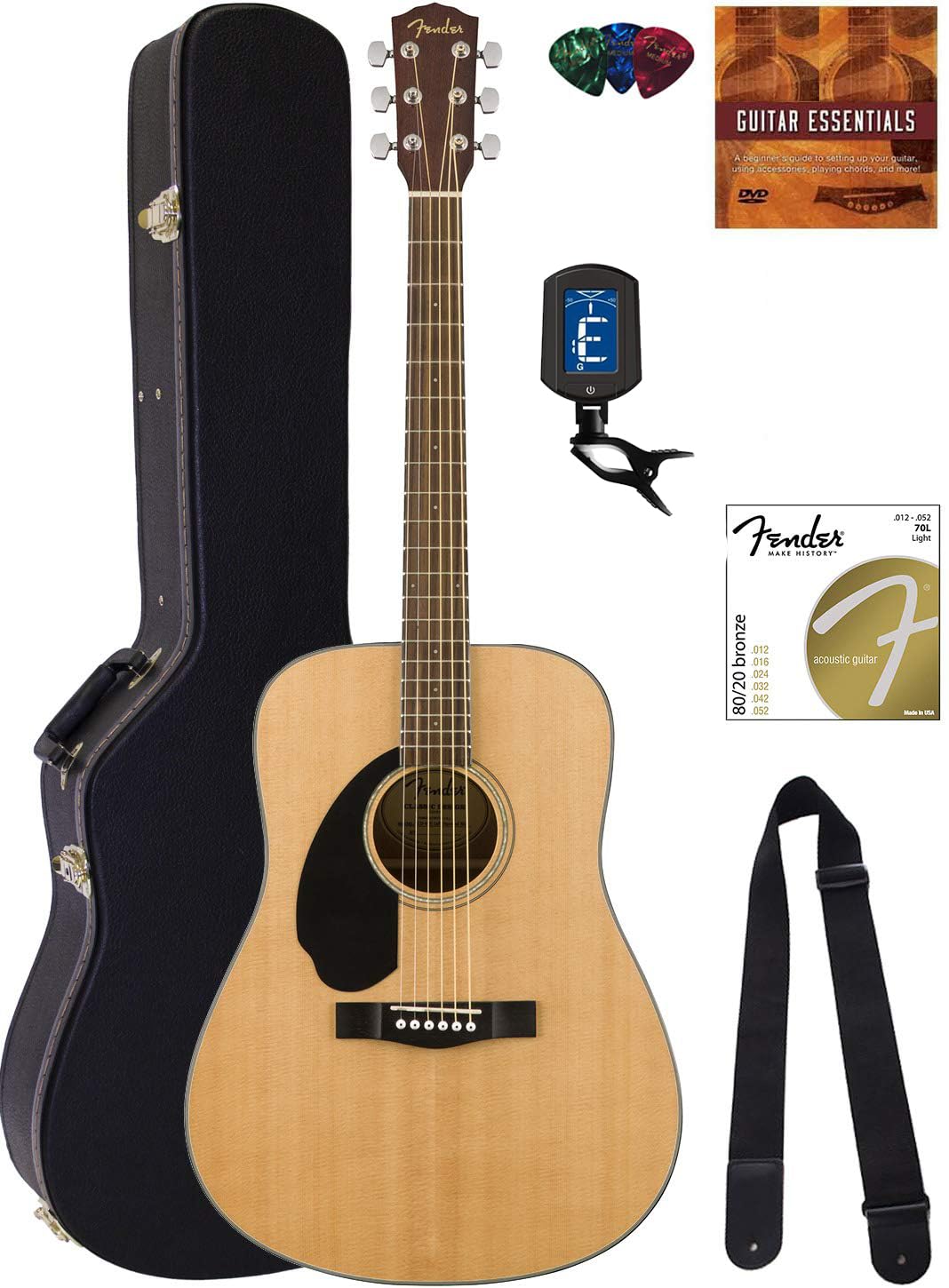 Foto 2 pulgar | Guitarra Acústica Fender Cd-60s Para Zurdos Con Accesorios - Venta Internacional.