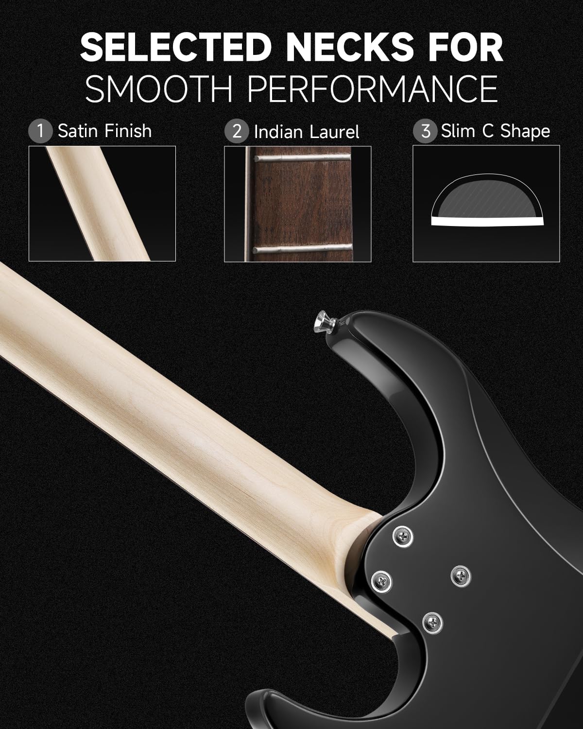 Foto 4 pulgar | Guitarra Eléctrica Donner Dmt-66 99 Cm Con Funda Para Principiantes, Color Negro - Venta Internacional.