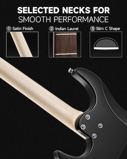 Foto 3 | Guitarra Eléctrica Donner Dmt-66 99 Cm Con Funda Para Principiantes, Color Negro - Venta Internacional.
