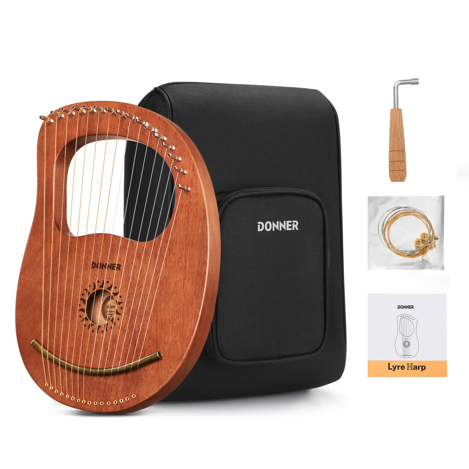 Foto 1 | Lyre Harp Donner Dlh-003, 16 Cuerdas De Metal, Cuerpo De Caoba - Venta Internacional.