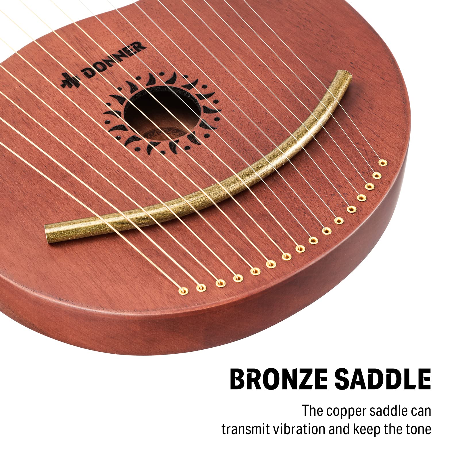Foto 2 | Lyre Harp Donner Dlh-003, 16 Cuerdas De Metal, Cuerpo De Caoba - Venta Internacional.