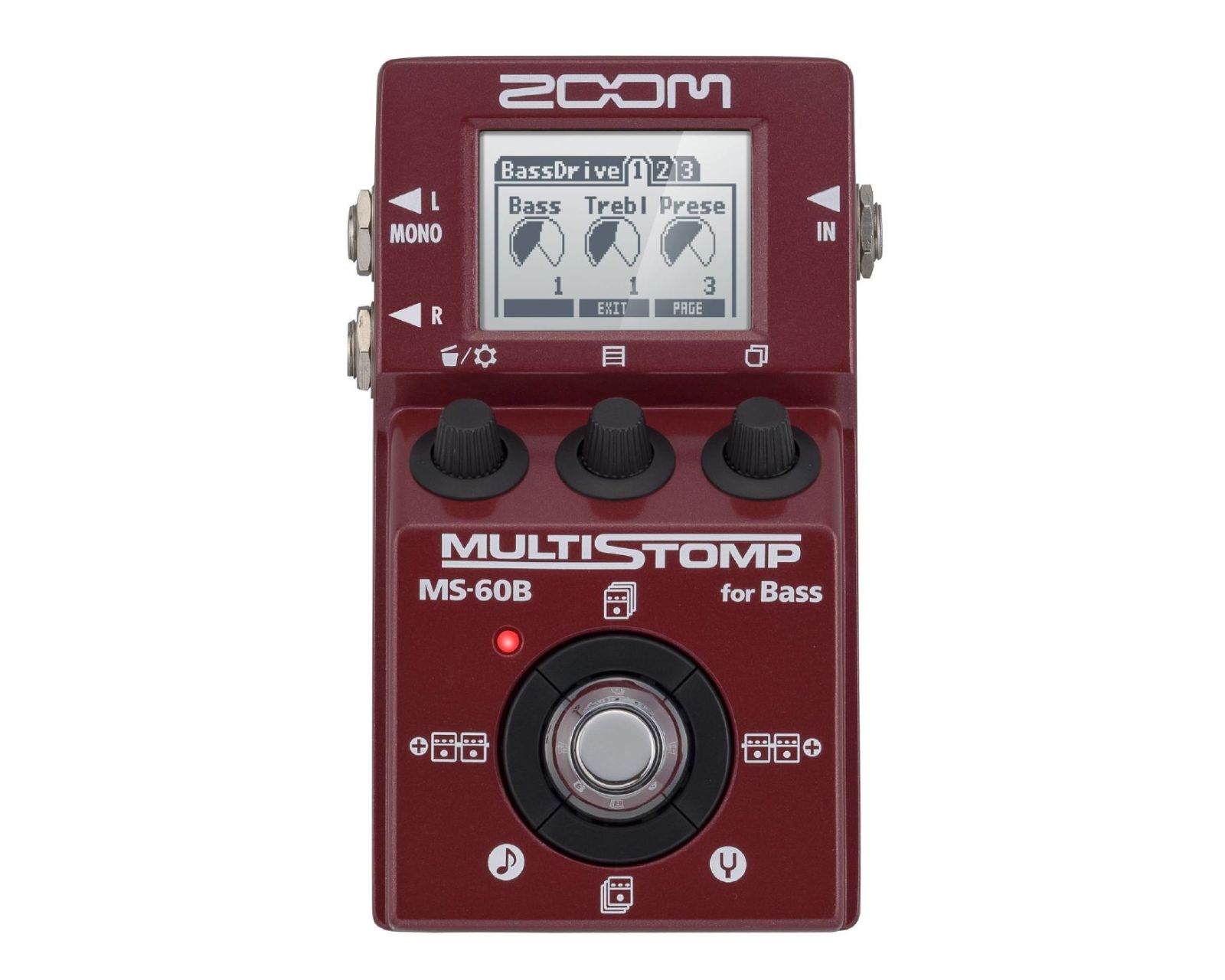 Pedalera para Bajo Zoom Ms60b 58 Efectos 30 Patches y 3 Entradas