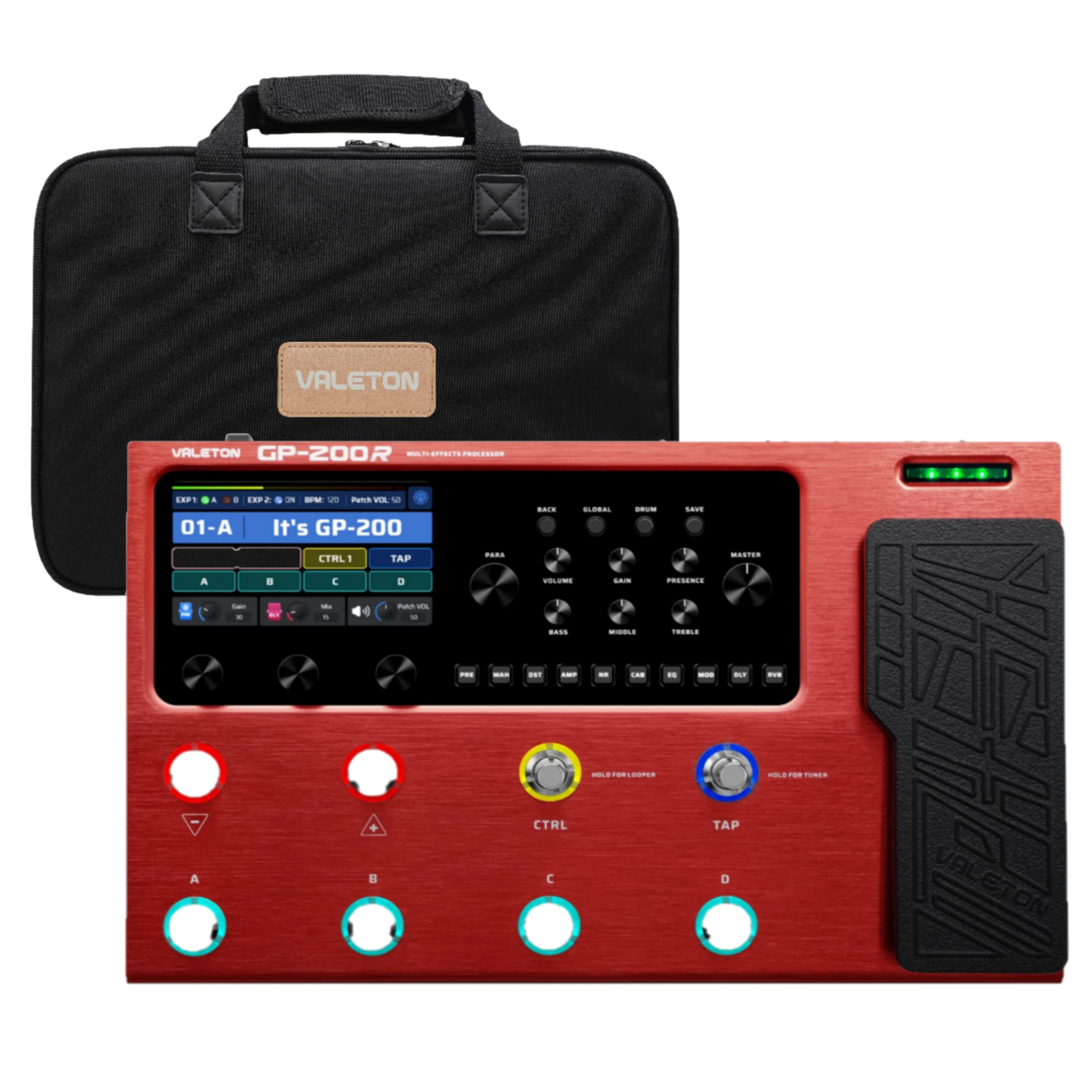 Foto 1 | Paquete Multieffects Valeton Gp200r Con Bolsa De Transporte, Rojo - Venta Internacional.