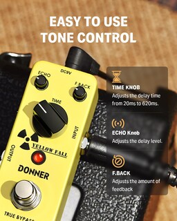 Foto 3 | Pedal Analógico De Retardo Donner Yellow Fall Para Guitarra Eléctrica - Venta Internacional.