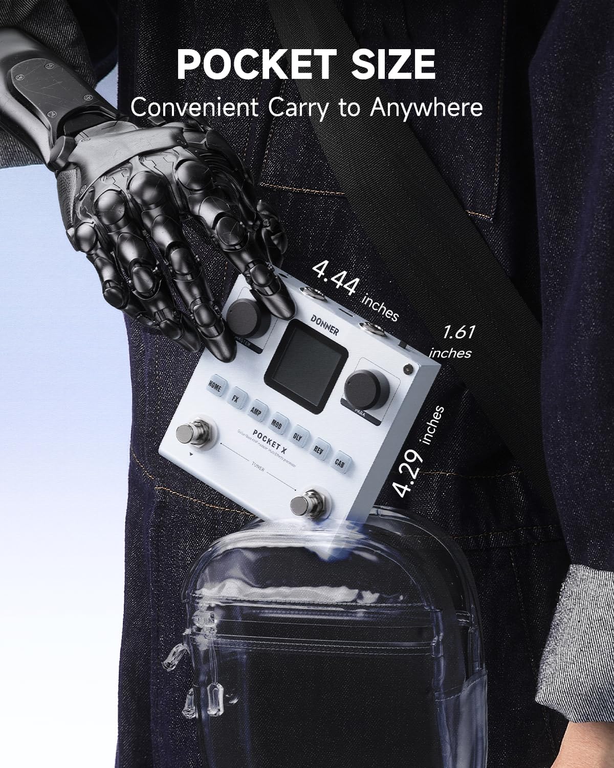 Foto 4 | Pedal De Guitarra Multiefectos Donner Pocket-x Con 6 Efectos - Venta Internacional.