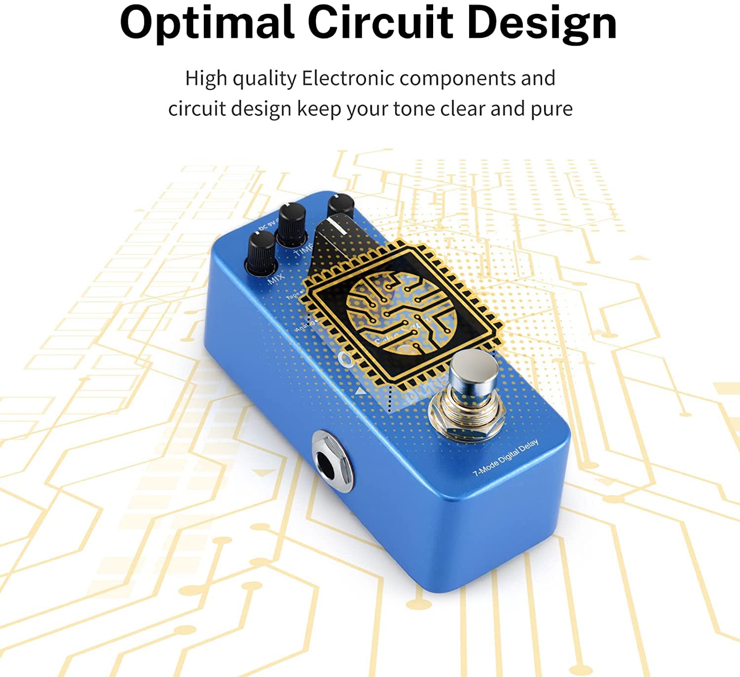 Foto 7 pulgar | Guitarra Eléctrica Digital Delay Pedal Donner Echo Square De 7 Modos - Venta Internacional.