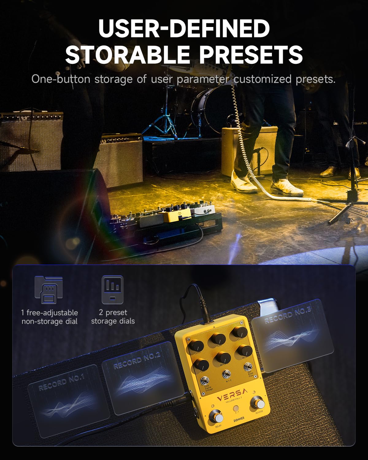 Foto 4 pulgar | Pedal De Efectos Donner Delay & Reverb Versa Yellow Fall Ii - Venta Internacional.